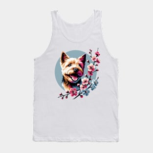 Norfolk Terrier's Springtime Cherry Blossom Delight Tank Top